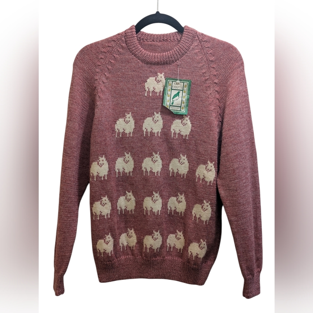 Kapai Crafts Perendale 100% Wool Sheep Sweater (See Measurements) UNISEX - Picture 1 of 9